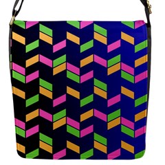 Background Pattern Geometric Pink Yellow Green Flap Closure Messenger Bag (s)