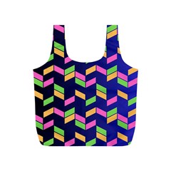 Background Pattern Geometric Pink Yellow Green Full Print Recycle Bag (s) by Maspions