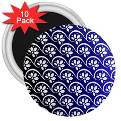 Pattern Floral Flowers Leaves Botanical 3  Magnets (10 Pack) 