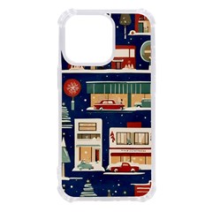 Cars Snow City Landscape Vintage Old Time Retro Pattern Iphone 13 Pro Tpu Uv Print Case by Maspions