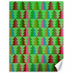 Trees Pattern Retro Pink Red Yellow Holidays Advent Christmas Canvas 18  X 24 