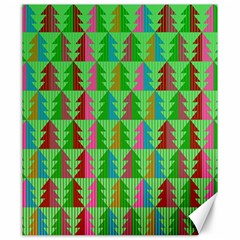 Trees Pattern Retro Pink Red Yellow Holidays Advent Christmas Canvas 20  X 24 