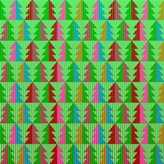 Trees Pattern Retro Pink Red Yellow Holidays Advent Christmas Play Mat (rectangle)