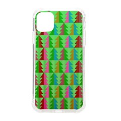 Trees Pattern Retro Pink Red Yellow Holidays Advent Christmas Iphone 11 Tpu Uv Print Case by Maspions
