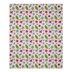 Pattern Flowers Leaves Green Purple Pink Shower Curtain 60  X 72  (medium)  by Maspions