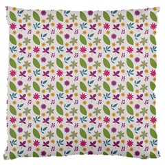 Pattern Flowers Leaves Green Purple Pink 16  Baby Flannel Cushion Case (two Sides)