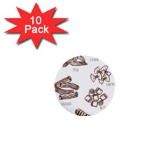 Pasta Mie Spageti Rigatoni Lasagna 1  Mini Buttons (10 Pack)  by Askadina