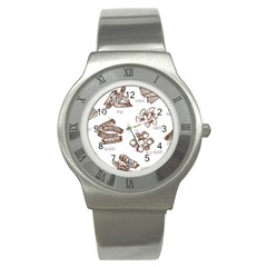 Pasta Mie Spageti Rigatoni Lasagna Stainless Steel Watch by Askadina