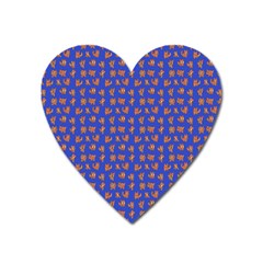 Cute Sketchy Monsters Motif Pattern Heart Magnet