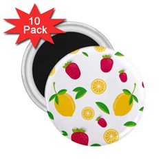 Strawberry Lemons Fruit 2 25  Magnets (10 Pack) 