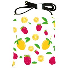 Strawberry Lemons Fruit Shoulder Sling Bag by Askadina