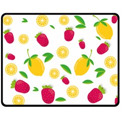 Strawberry Lemons Fruit Two Sides Fleece Blanket (medium)