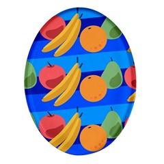 Fruit Texture Wave Fruits Oval Glass Fridge Magnet (4 Pack) by Askadina