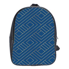 Plaid Background Blue School Bag (large) by Askadina