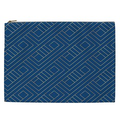 Plaid Background Blue Cosmetic Bag (xxl) by Askadina