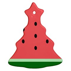 Watermelon Melon Fruit Healthy Food Meal Breakfast Lunch Juice Lemonade Summer Christmas Tree Ornament (two Sides) by Maspions