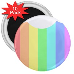 Rainbow Cloud Background Pastel Template Multi Coloured Abstract 3  Magnets (10 Pack)  by Maspions