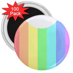 Rainbow Cloud Background Pastel Template Multi Coloured Abstract 3  Magnets (100 Pack)