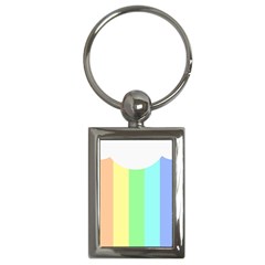 Rainbow Cloud Background Pastel Template Multi Coloured Abstract Key Chain (rectangle)