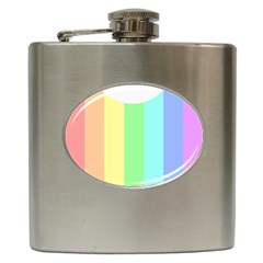 Rainbow Cloud Background Pastel Template Multi Coloured Abstract Hip Flask (6 Oz)