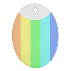 Rainbow Cloud Background Pastel Template Multi Coloured Abstract Oval Ornament (two Sides)