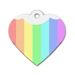 Rainbow Cloud Background Pastel Template Multi Coloured Abstract Dog Tag Heart (one Side)