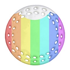 Rainbow Cloud Background Pastel Template Multi Coloured Abstract Round Filigree Ornament (two Sides) by Maspions
