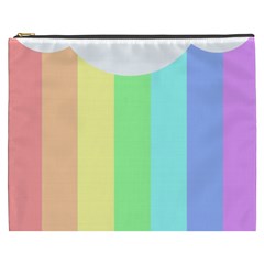 Rainbow Cloud Background Pastel Template Multi Coloured Abstract Cosmetic Bag (xxxl)
