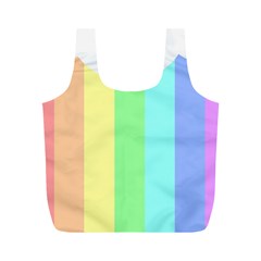 Rainbow Cloud Background Pastel Template Multi Coloured Abstract Full Print Recycle Bag (m)