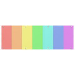 Rainbow Cloud Background Pastel Template Multi Coloured Abstract Banner And Sign 9  X 3  by Maspions