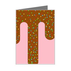 Ice Cream Dessert Food Cake Chocolate Sprinkles Sweet Colorful Drip Sauce Cute Mini Greeting Card by Maspions