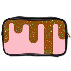 Ice Cream Dessert Food Cake Chocolate Sprinkles Sweet Colorful Drip Sauce Cute Toiletries Bag (one Side)