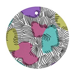 Lines Line Art Pastel Abstract Multicoloured Surfaces Art Ornament (round)