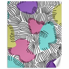 Lines Line Art Pastel Abstract Multicoloured Surfaces Art Canvas 11  X 14  by Maspions
