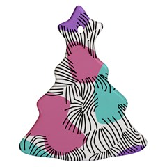 Lines Line Art Pastel Abstract Multicoloured Surfaces Art Ornament (christmas Tree) 