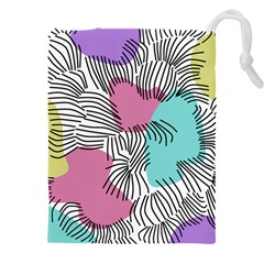 Lines Line Art Pastel Abstract Multicoloured Surfaces Art Drawstring Pouch (5xl)