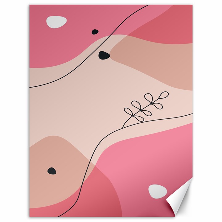 Pink Pattern Line Art Texture Minimalist Design Canvas 12  x 16 