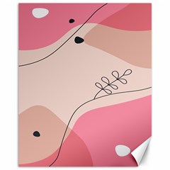 Pink Pattern Line Art Texture Minimalist Design Canvas 11  X 14  by Maspions