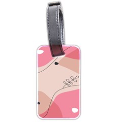 Pink Pattern Line Art Texture Minimalist Design Luggage Tag (two Sides)