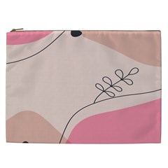 Pink Pattern Line Art Texture Minimalist Design Cosmetic Bag (xxl)