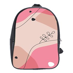 Pink Pattern Line Art Texture Minimalist Design School Bag (xl)