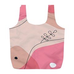 Pink Pattern Line Art Texture Minimalist Design Full Print Recycle Bag (l) by Maspions