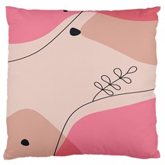 Pink Pattern Line Art Texture Minimalist Design Large Premium Plush Fleece Cushion Case (two Sides)