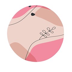 Pink Pattern Line Art Texture Minimalist Design Mini Round Pill Box