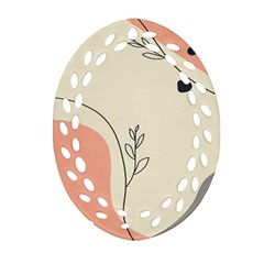 Pattern Line Art Texture Minimalist Design Oval Filigree Ornament (two Sides)