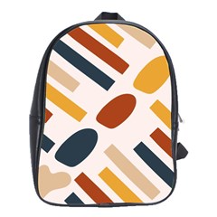 Boho Bohemian Style Design Minimalist Aesthetic Pattern Art Shapes Lines School Bag (large) by Maspions