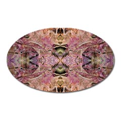 Pink On Brown Oval Magnet