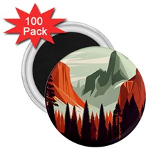 Mountain Travel Canyon Nature Tree Wood 2 25  Magnets (100 Pack) 