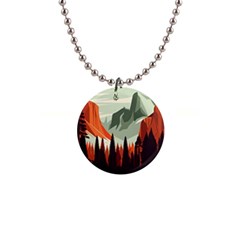 Mountain Travel Canyon Nature Tree Wood 1  Button Necklace