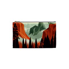 Mountain Travel Canyon Nature Tree Wood Cosmetic Bag (small)